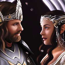 Схема вышивки «Арвен и Арагорн»