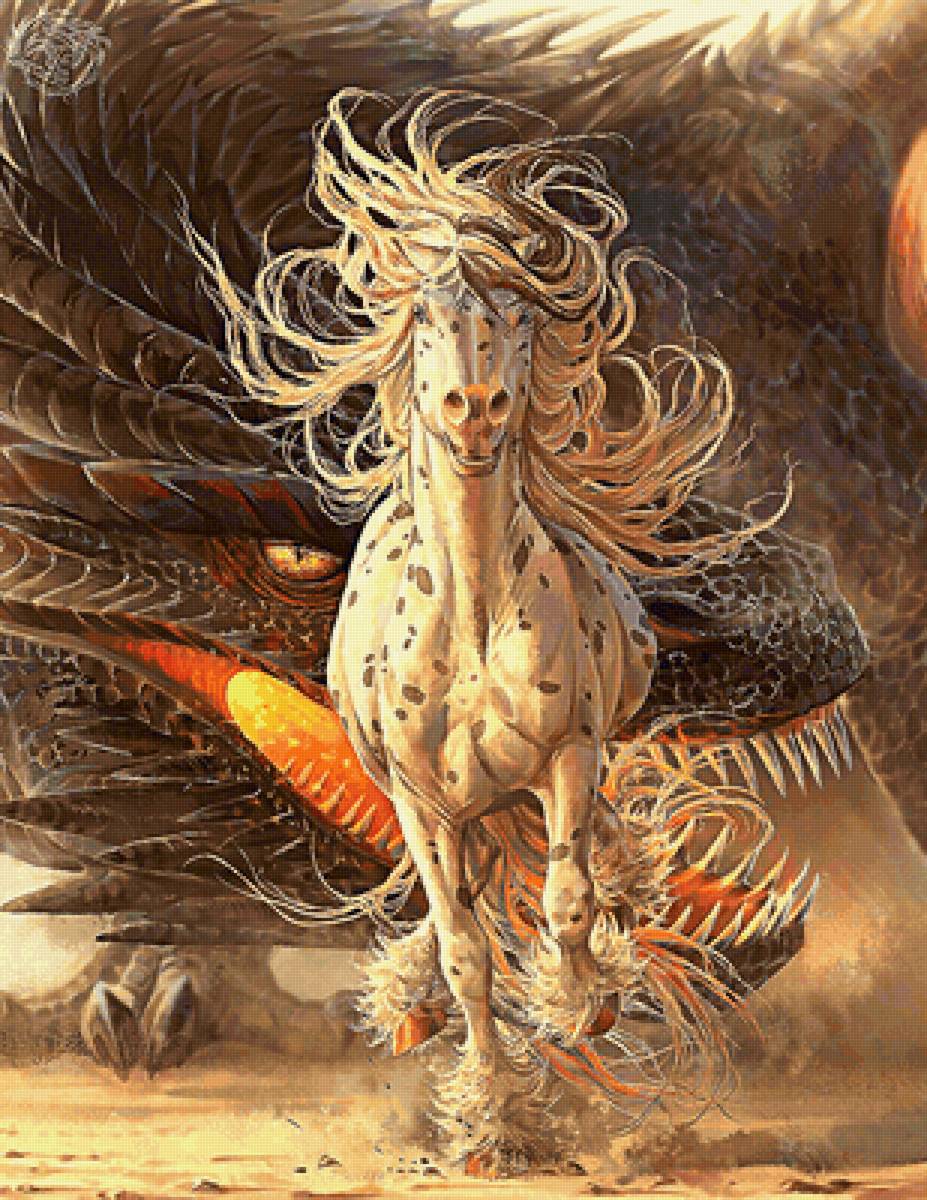 Серия "Фэнтези". - дракон, конь, фэнтези - предпросмотр