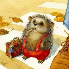 Схема вышивки «ежик  путешественник»