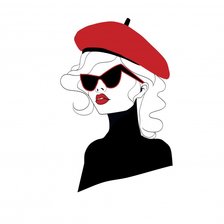 Схема вышивки «marilyn con boina roja»