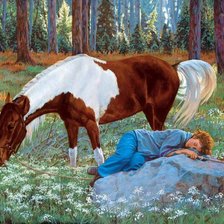 Схема вышивки «отдых в лесу»