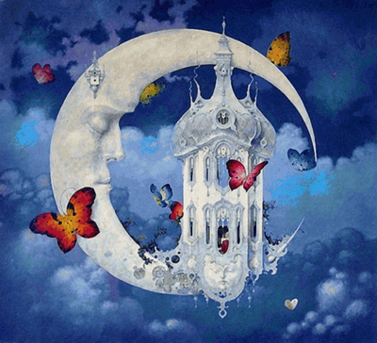 Лунная фантазия (Дениел Мерриам) - дениел мерриам, небо, сон, фантастика, луна - предпросмотр