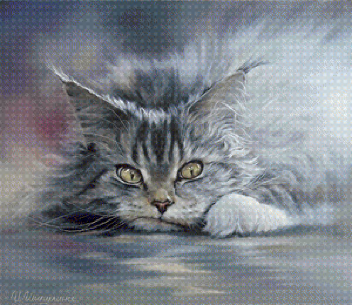 Серый кот - кошка, животные - предпросмотр