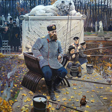 Схема вышивки «Александр III и рыбалка»