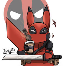 Схема вышивки «Пикачу Дедпул»