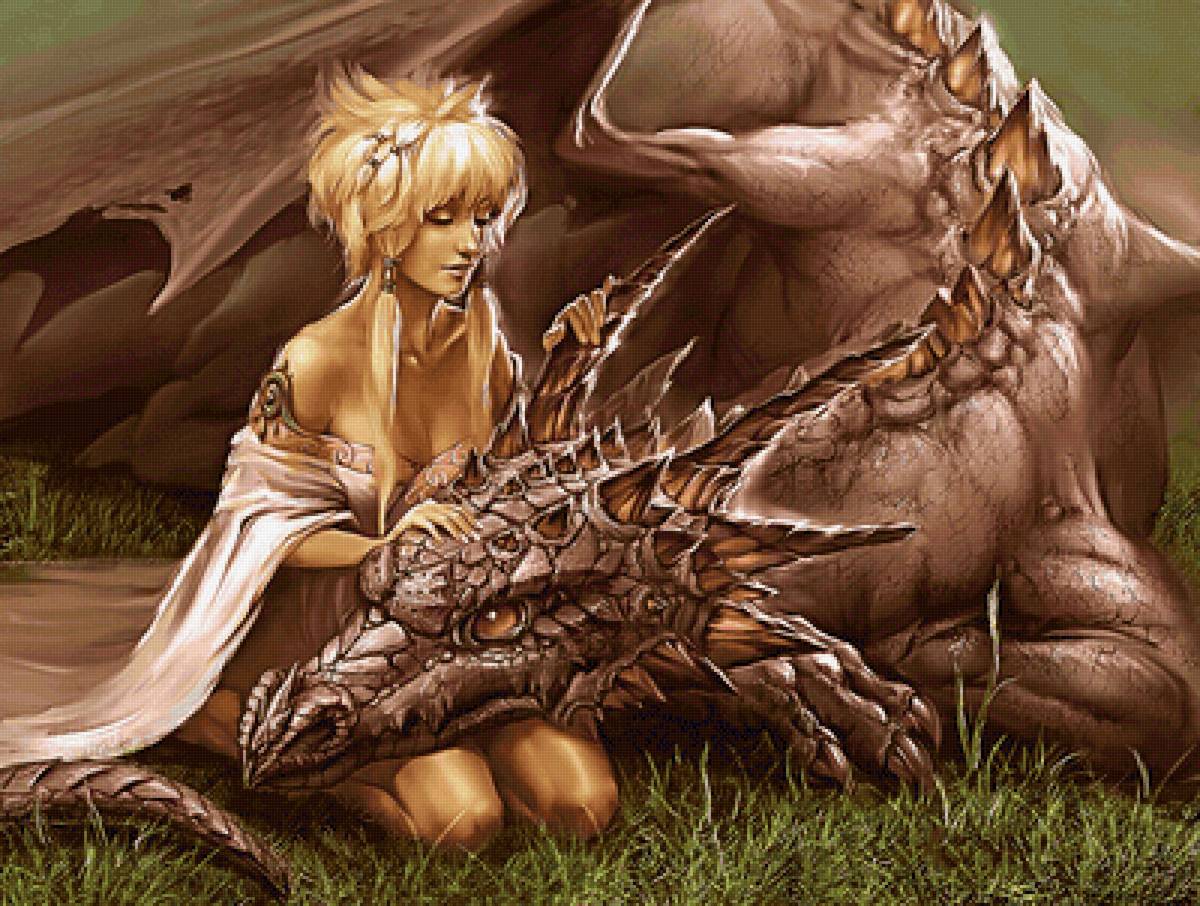 Серия "Фэнтези". - дракон, эльфийка, фэнтези - предпросмотр