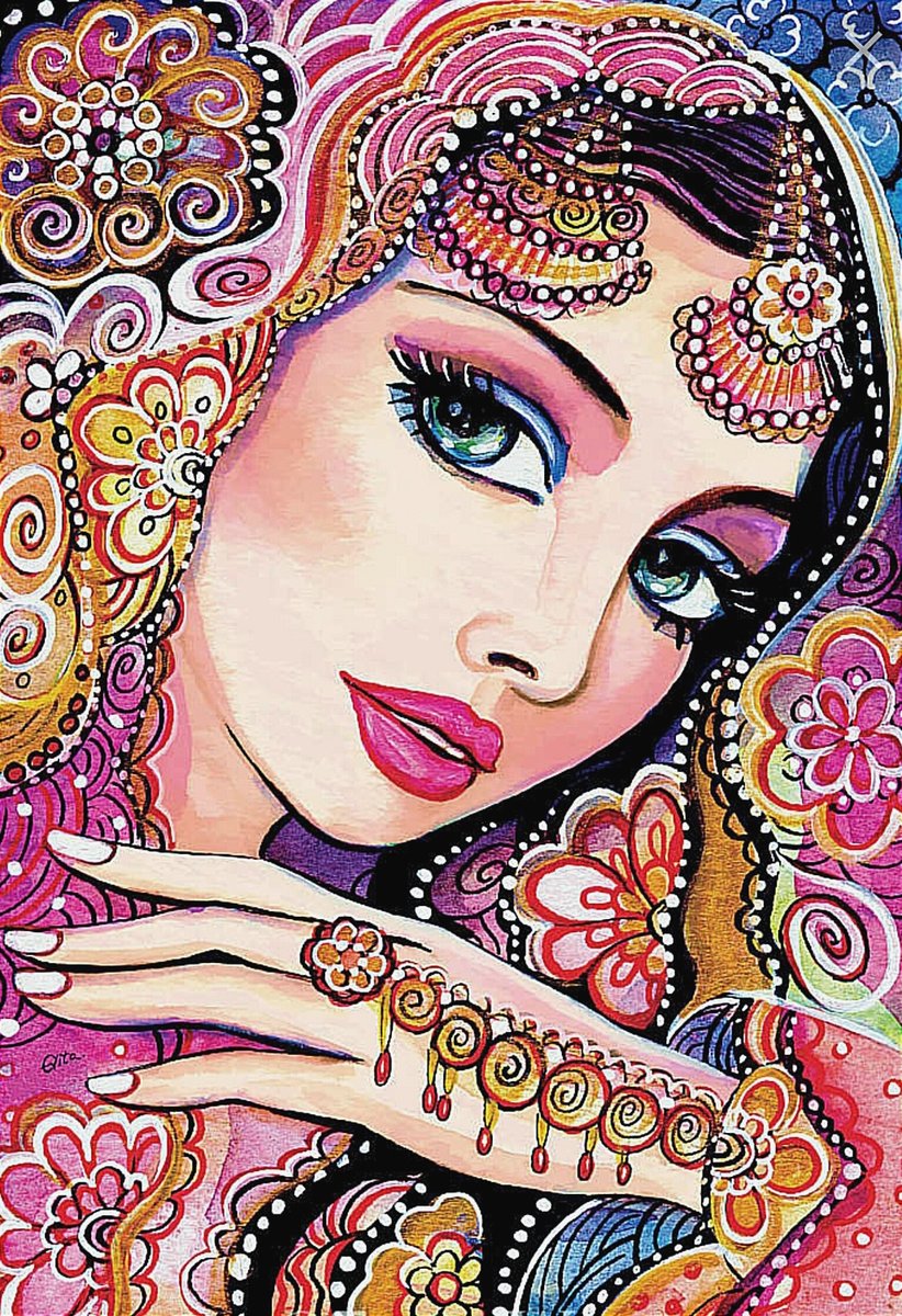 Девушка в сари - девушка - оригинал