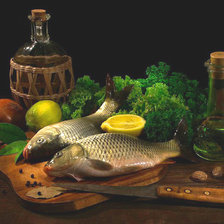 Схема вышивки «натюрморт с рыбой»