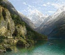 Схема вышивки «горное озеро»