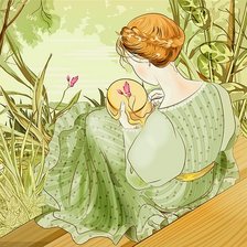 Схема вышивки «Вышивальщица»