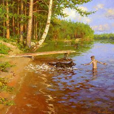 Схема вышивки «Купание. Дмитрий Левин»