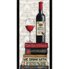 Схема вышивки «бутылка вина на книгах»