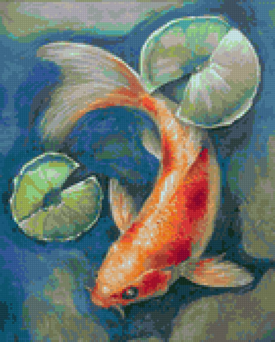 Золотой карп - акварель, рыба, карп - предпросмотр