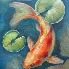 Схема вышивки «Золотой карп»