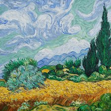 Схема вышивки «Пшеничное поле с кипарисами»