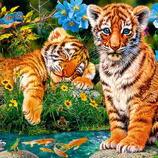 Схема вышивки «Тигрята»