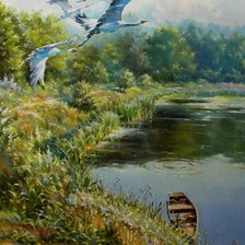 Схема вышивки «Гуси»