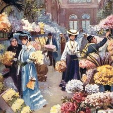 Схема вышивки «Цветочный рынок»