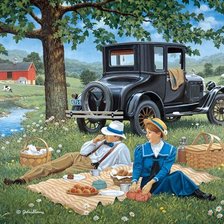 Схема вышивки «пикник»