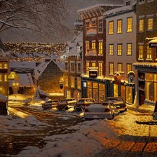 Схема вышивки «Зимний город»