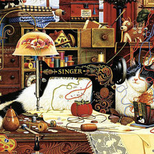 Схема вышивки «Кот-портной)»