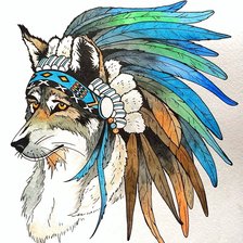 Схема вышивки «Волк»