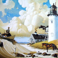 Схема вышивки «День жизни на маяке»