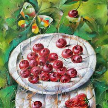 Схема вышивки «черешня по мотивам акварелей»