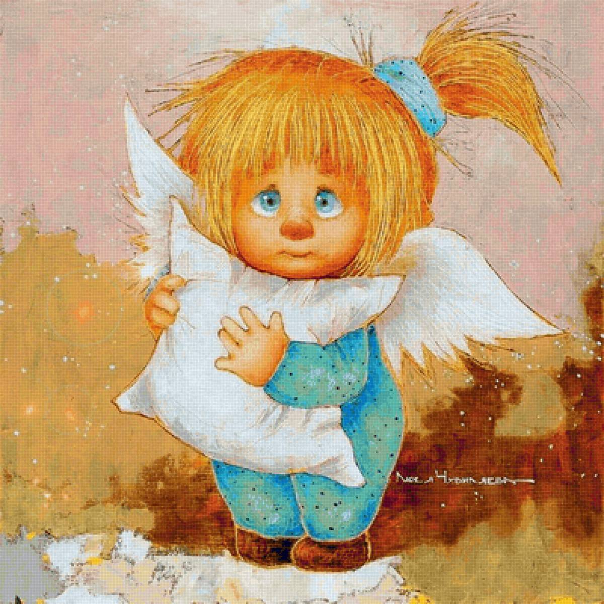 Солнечный ангел - подушка сплюшка - предпросмотр