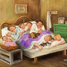 Схема вышивки «ДАЙАН ДЕНГЕЛЬ. СЕМЬЯ, СПЯЩАЯ ВМЕСТЕ»