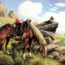 Схема вышивки «Отдых ковбоя»