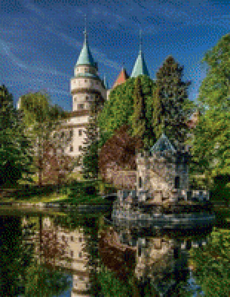 Замок Бойнице - замок, озеро - предпросмотр