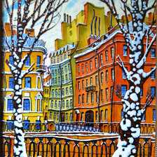 Схема вышивки «городской пейзаж»