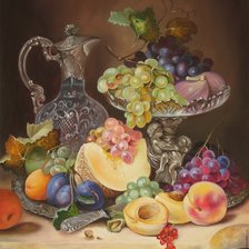 Схема вышивки «Натюрморт с серебряной посудой»