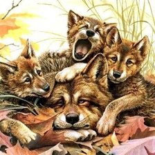 Схема вышивки «папа волк»