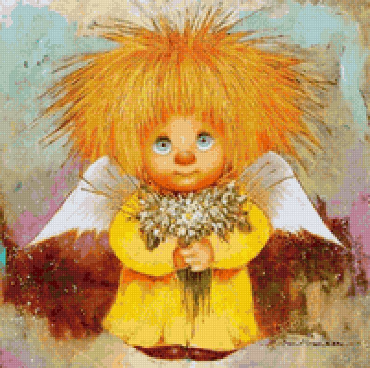 Солнечный ангел с букетом - солнечный ангел - предпросмотр