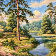 Схема вышивки «Лес»