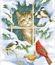 Схема вышивки «за окном зима»