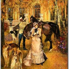 Схема вышивки «осень.усадьба.прогулка»