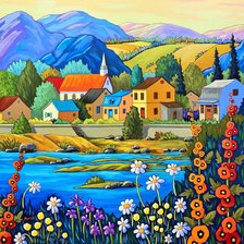 Схема вышивки «горная деревушка»