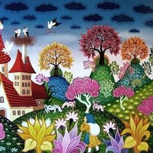 Схема вышивки «замок»