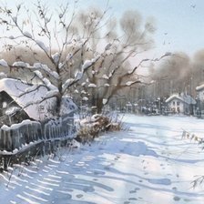 Схема вышивки «Зимний пейзаж»