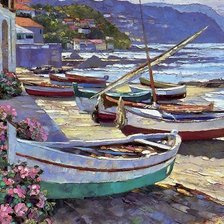 Схема вышивки «Лодки»