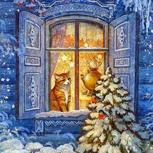 Схема вышивки «Котик»