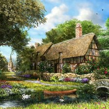 Схема вышивки «котедж»