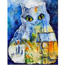 Схема вышивки «Котик»