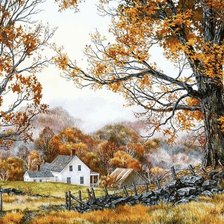 Схема вышивки «Осенний пейзаж»