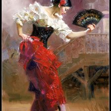 Схема вышивки «Танец с веером.»