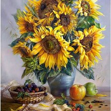 Схема вышивки «подсолнухи»