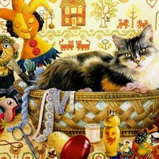 Схема вышивки «кот»